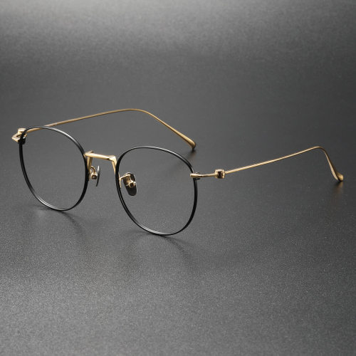 Titanium Eyeglasses LE0156_Black - Gold