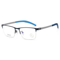 Stainless Steel Eyeglasses LE0053_Blue & Silver