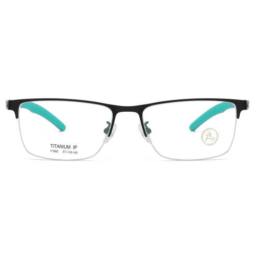 Stainless Steel Eyeglasses LE0053_Black & Silver