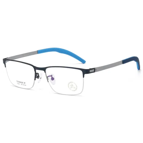 Stainless Steel Eyeglasses LE0054_Blue & Silver