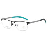 Stainless Steel Eyeglasses LE0053_Black & Silver