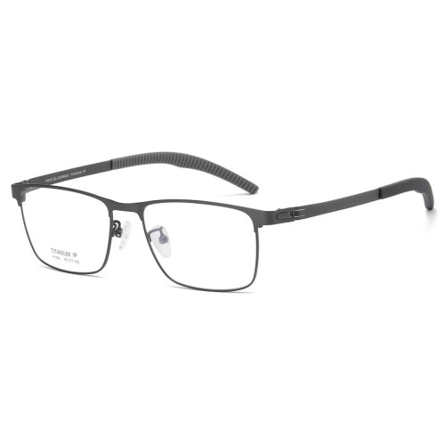 Rectangle Titanium Eyeglasses Frame LE0052_Gunmetal