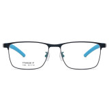Rectangle Titanium Eyeglasses Frame LE0052_Blue & Silver