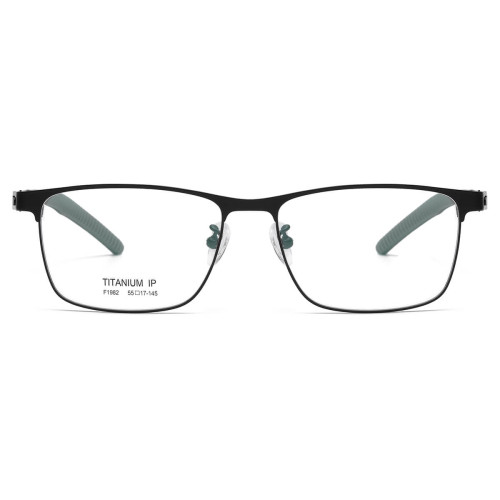 Rectangle Titanium Eyeglasses Frame LE0052_Black