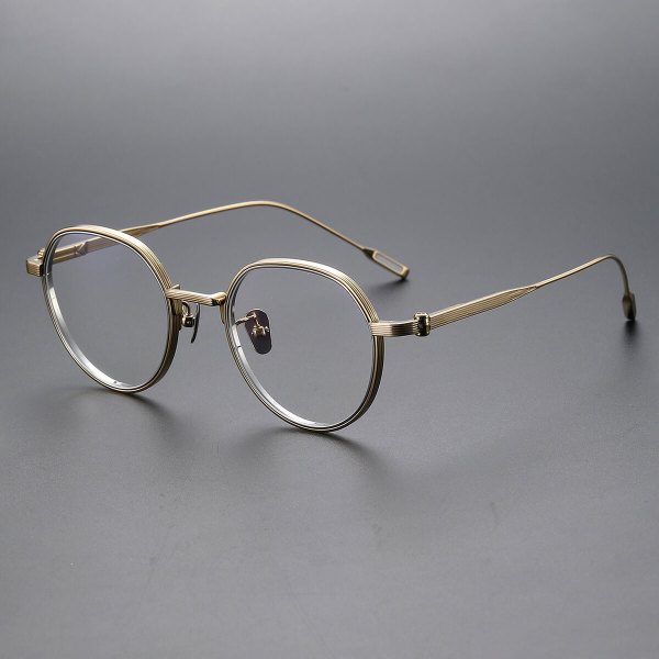 Round Titanium Glasses LE1115_Gold