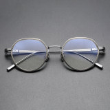 Round Titanium Glasses LE1115_Silver