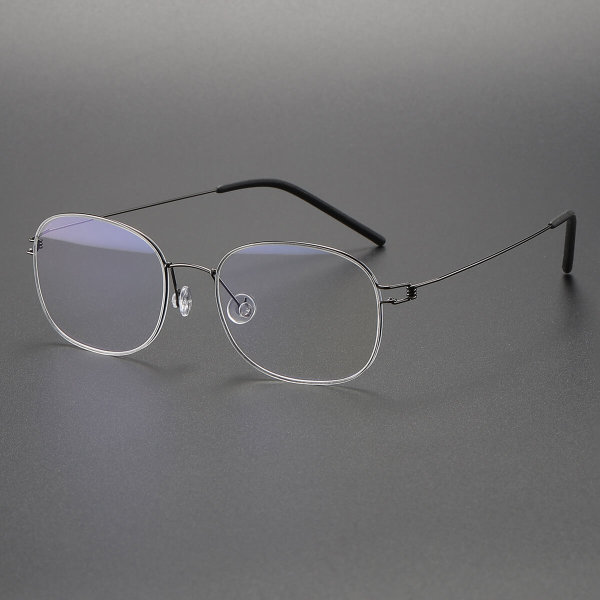 Oval Titanium Glasses LE1152_Gunmetal