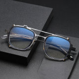 Square Titanium Glasses LE1276_Silver & Black