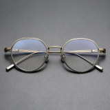 Round Titanium Glasses LE1115_Gold