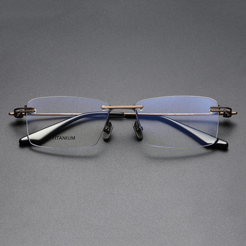 Rimless Titanium Glasses LE1209_Bronze