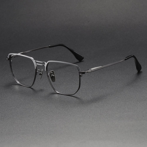 Aviator Titanium Glasses LE1174_Silver & Gunmetal