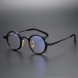 Round Titanium Glasses LE1265_Black