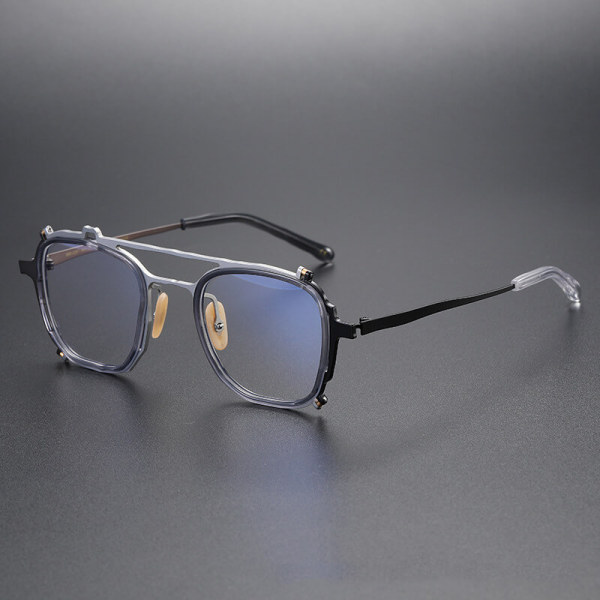 Square Titanium Glasses LE1276_Silver & Black