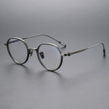 Round Titanium Glasses LE1115_Gunmetal