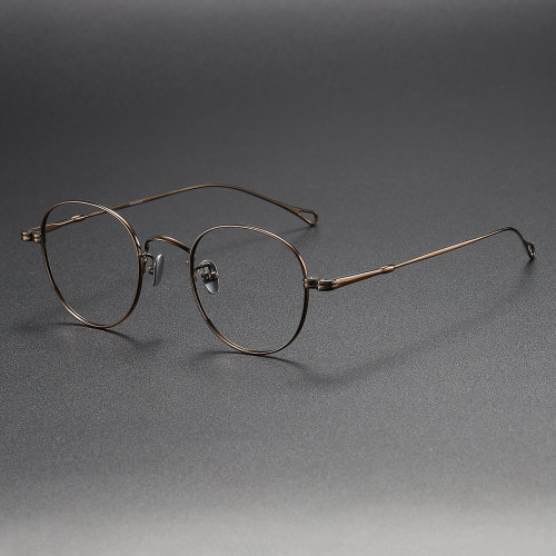 Round Titanium Glasses LE1244_Bronze