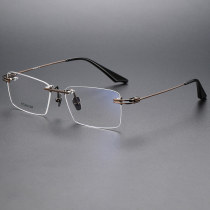 Rimless Titanium Glasses LE1209_Bronze Rimless Titanium Glasses LE1209_Bronze