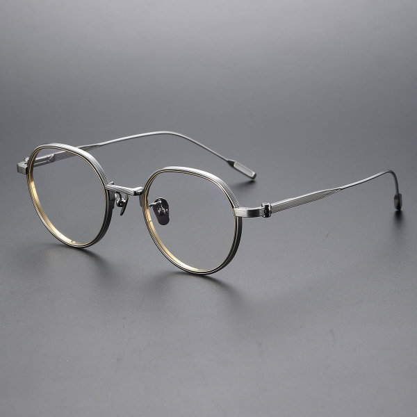 Round Titanium Glasses LE1115_Silver