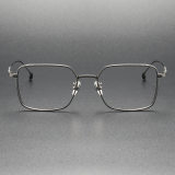 Square Titanium Glasses LE1206_Gunmetal