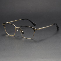 Browline Titanium Glasses LE1179_Black & Gold Browline Titanium Glasses LE1179_Black & Gold