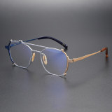 Aviator Titanium Glasses LE1294_Silver & Blue