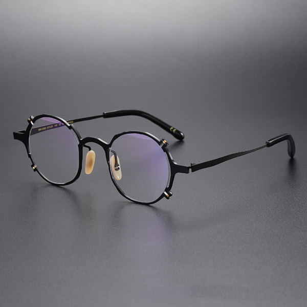 Round Titanium Glasses LE1240_Black