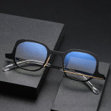 Square Titanium Glasses LE1230_Black & Gold