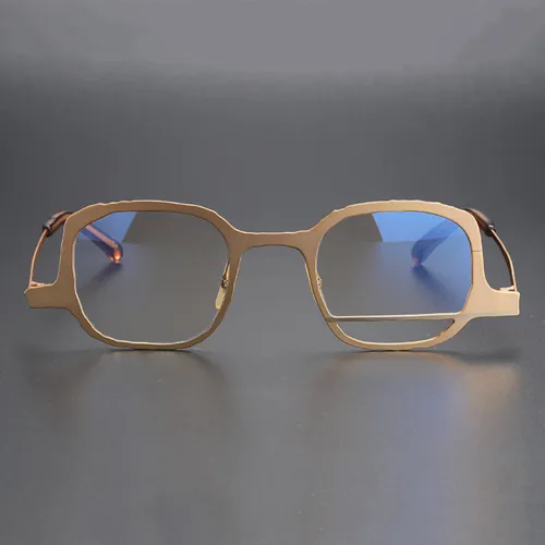 Square Titanium Glasses LE1230_Gold