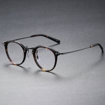 Round Acetate & Titanium Glasses LE1137_Tortoise Round Acetate & Titanium Glasses LE1137_Tortoise