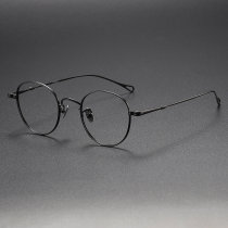 Round Titanium Glasses LE1244_Black