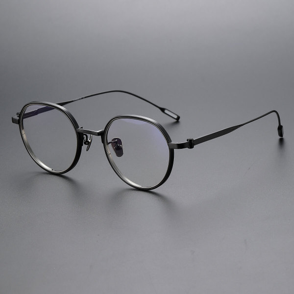Round Titanium Glasses LE1115_Black