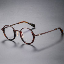 Round Titanium Glasses LE1205_Brown Round Titanium Glasses LE1205_Brown