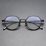 Round Titanium Glasses LE1115_Black