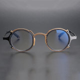 Round Titanium Glasses LE1265_Gold & Silver Front View