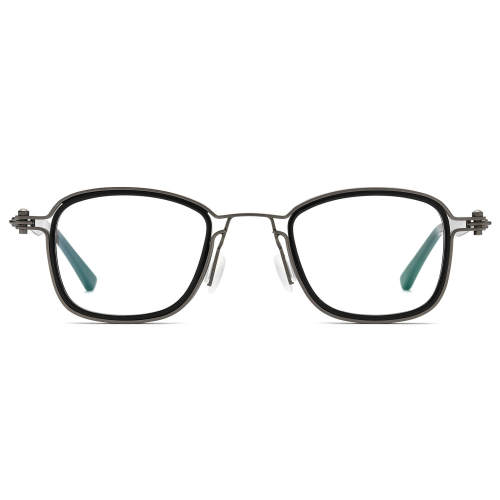 Square Metal Eyeglasses Frame LE0519_Black