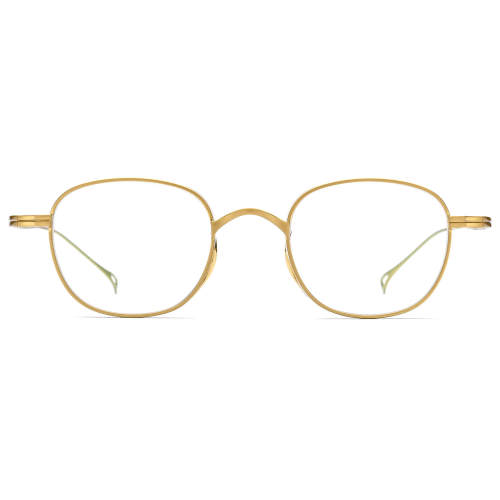 Oval Titanium Glasses LE0552_Gold