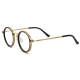 Acetate & Titanium Eyeglasses LE0520_Black & Gold