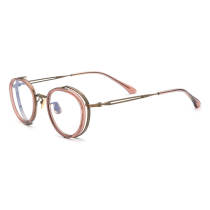 Acetate & Titanium Eyeglasses LE0691_Brown