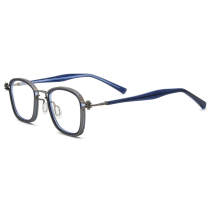 Square Metal Eyeglasses Frame LE0519_Blue