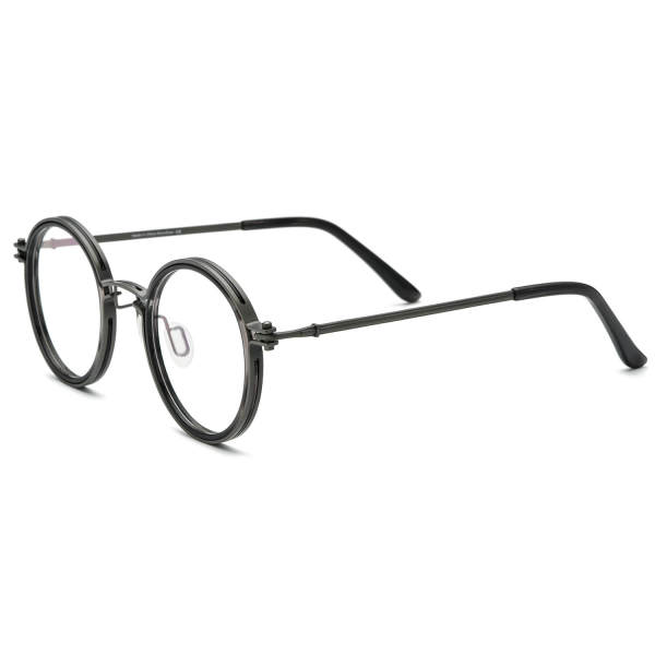 Acetate & Titanium Eyeglasses LE0520_Black & Gunmetal