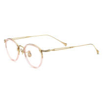 Acetate & Titanium Eyeglasses LE0690_Clear Pink