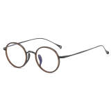 Titanium Eyeglasses LE0384_Gunmetal - Brown