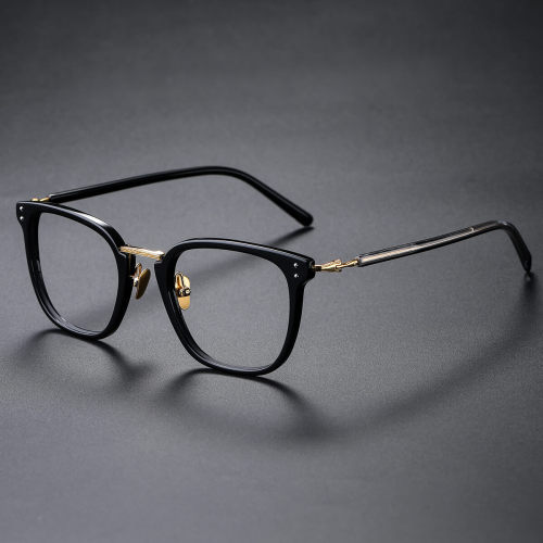 Acetate & Titanium Eyeglasses LE0336_Black & Gold