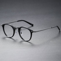 Acetate & Titanium Eyeglasses LE0334_Matte Black & Gold