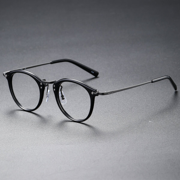 Acetate & Titanium Eyeglasses LE0334_Matte Black & Gold