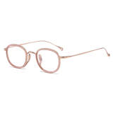 Titanium Eyeglasses LE0385_Rose Gold & Clear Pink