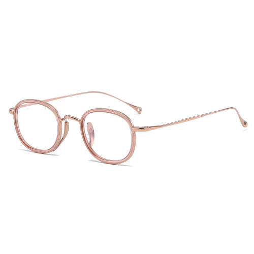 Titanium Eyeglasses LE0385_Rose Gold & Clear Pink