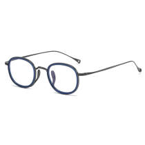 Titanium Eyeglasses LE0385_Gunmetal & Blue