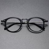 Acetate & Titanium Eyeglasses LE0334_Matte Black & Gold