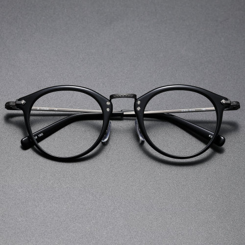 Acetate & Titanium Eyeglasses LE0334_Black