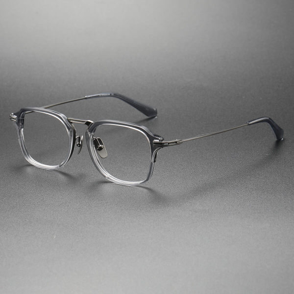 Acetate & Titanium Eyeglasses LE0324_Gunmetal & Gray